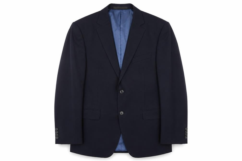 Front view of Marks & Spencer Men’s Blue 40in Wool Blend Blazer Jacket