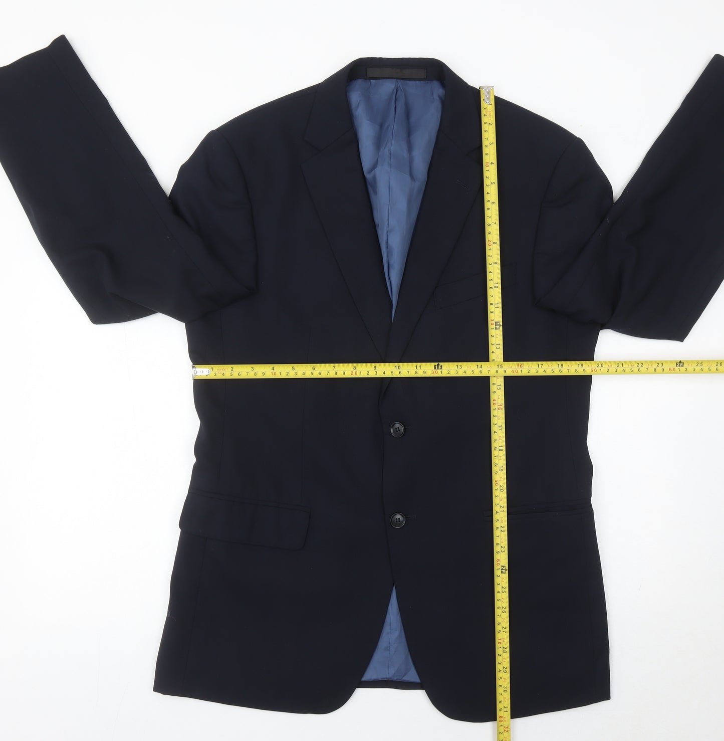 Marks and Spencer Men’s Blue 40in Wool Blend Blazer Jacket