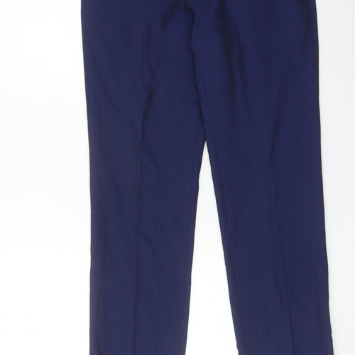 Harry Brown Men’s Blue 32R Regular Fit Formal Dress Trousers
