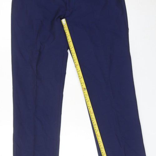 Harry Brown Men’s Blue 32R Regular Fit Formal Dress Trousers