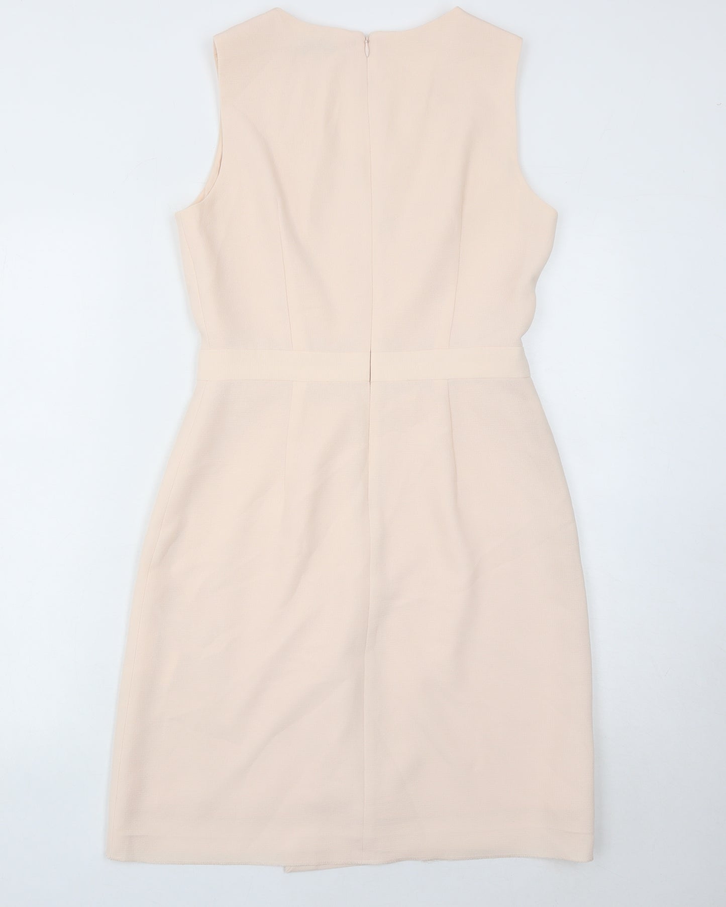 Club Monaco Women's Beige Size 8 Sheath Knee Length V-Neck Dress