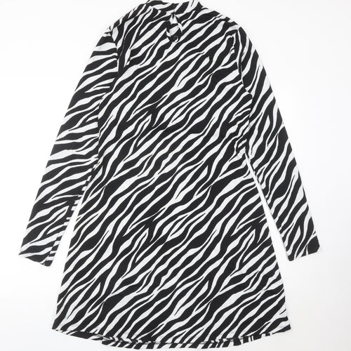 Pep&Co Women’s Black White Zebra Print A-Line Dress L 16-18