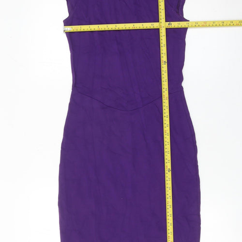 French Connection Women’s Purple Lace Sheath Dress UK 12