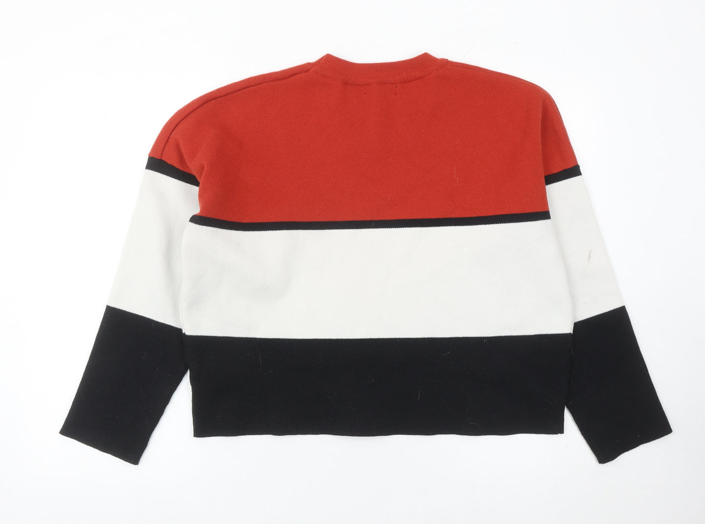 New Look Womens Red Black White Striped Pullover Jumper M