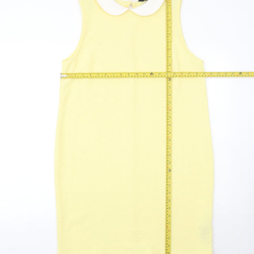 Dorothy Perkins Women’s Yellow Shift Dress Size 14 Collared Sleeveless