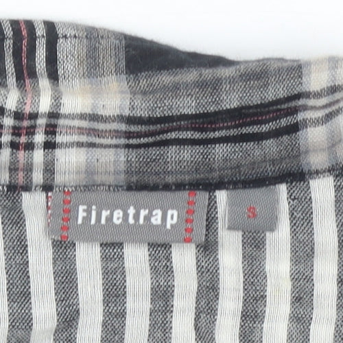 Firetrap Womens Black Check Shirt Dress Size S Belted Casual
