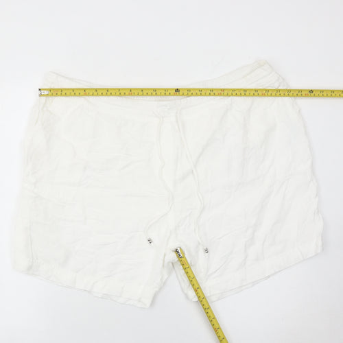 Julipa Womens White Plus Size 26 Regular Fit Drawstring Summer Shorts