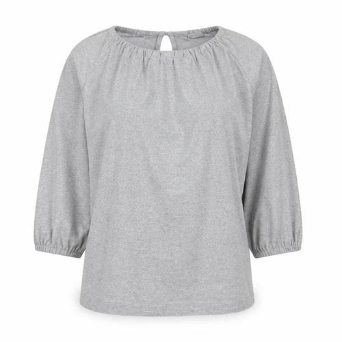 Oliver Bonas Womens Grey Glitter Tunic Blouse Size 6 Dolman Sleeve