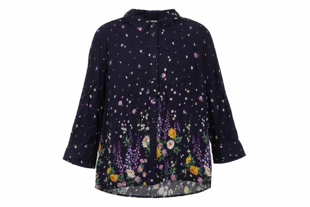 Front view of Tu women’s multicoloured floral blouse, size UK 8, viscose tunic top