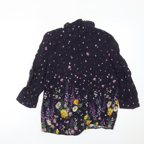 Tu Womens Multicoloured Floral Blouse Size 8 Viscose Tunic Top