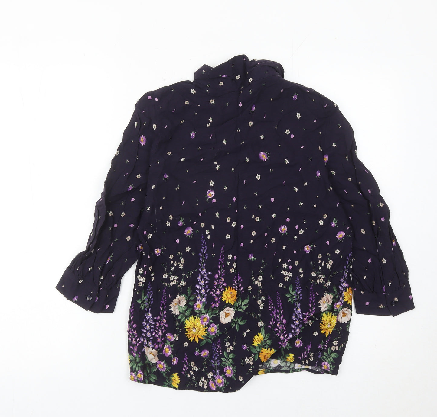 Tu Womens Multicoloured Floral Blouse Size 8 Viscose Tunic Top