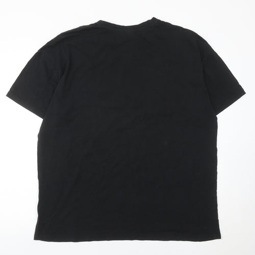 Primark Womens Black Graphic Butterfly Retro T-Shirt Size S