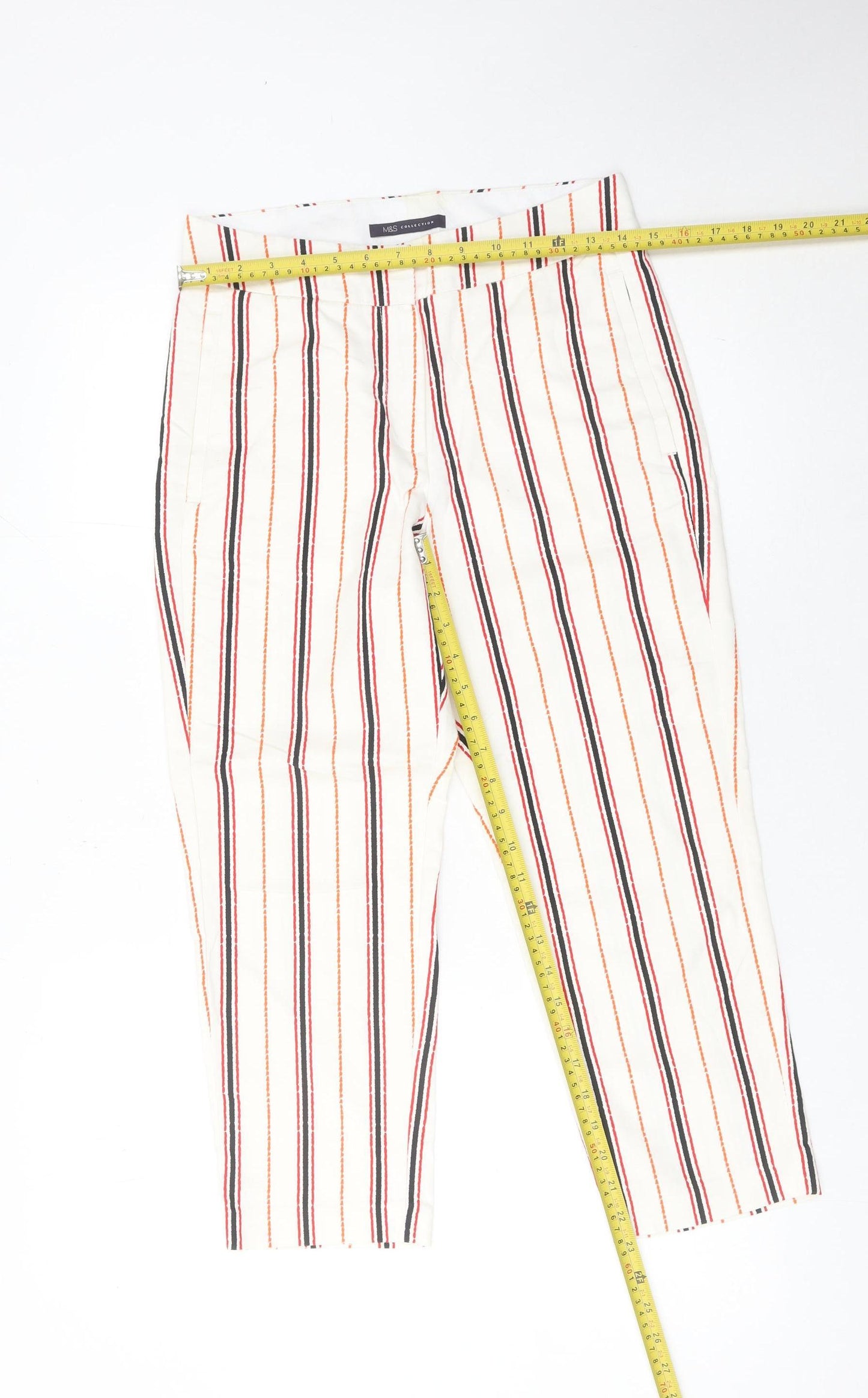 Marks and Spencer Women’s Multicoloured Striped Chino Trousers Size 8