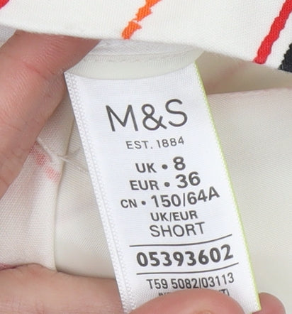 Marks and Spencer Women’s Multicoloured Striped Chino Trousers Size 8