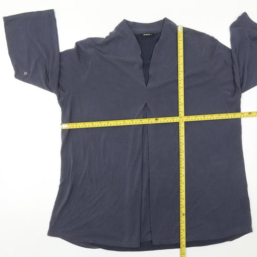 Roman Women’s Blue Size 18 Tunic Blouse 3/4 Sleeve V-Neck