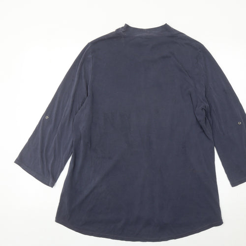Roman Women’s Blue Size 18 Tunic Blouse 3/4 Sleeve V-Neck