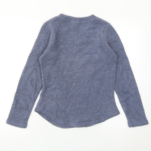 Active Women’s Blue V-Neck Pullover Sweatshirt UK 8 Polyester Viscose