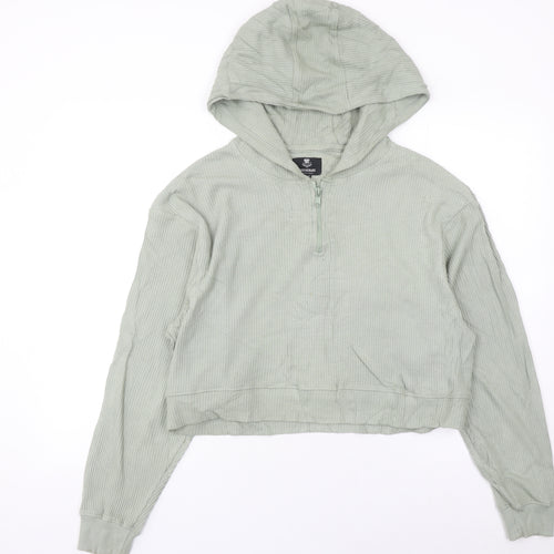 Threadbare Women’s Green Hoodie Size 10 Cotton 1/4 Zip Pullover