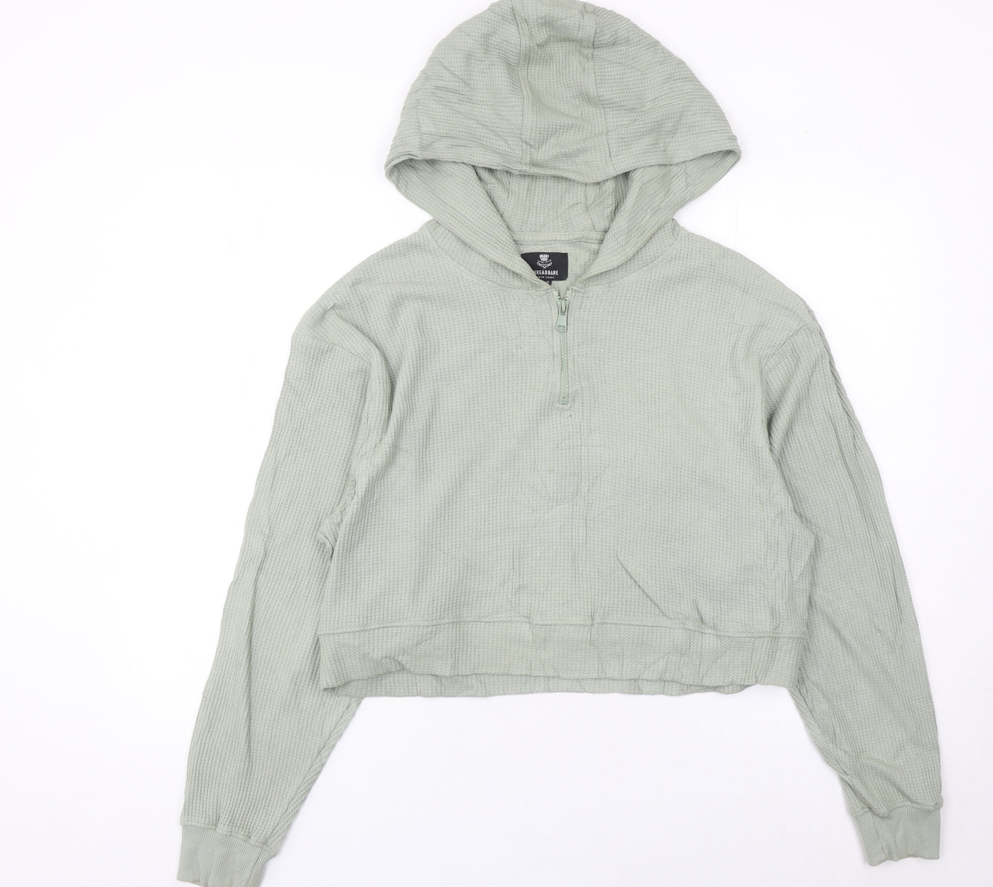Threadbare Women’s Green Hoodie Size 10 Cotton 1/4 Zip Pullover