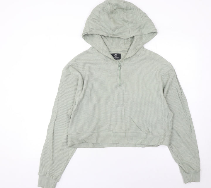 Threadbare Women’s Green Hoodie Size 10 Cotton 1/4 Zip Pullover