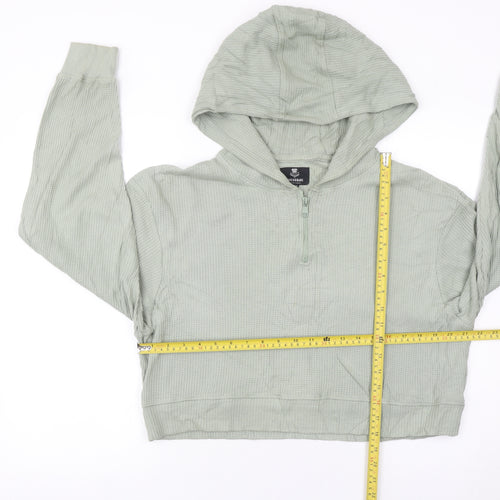 Threadbare Women’s Green Hoodie Size 10 Cotton 1/4 Zip Pullover
