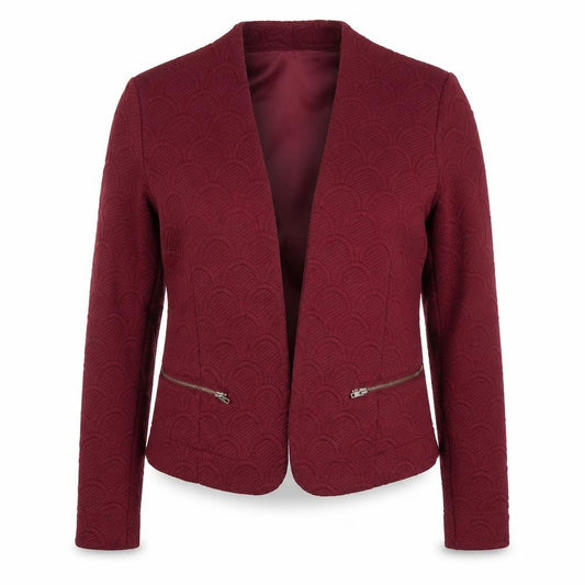 Front view of Maria Gabrielle Women's Red Textured suit jacket, size M