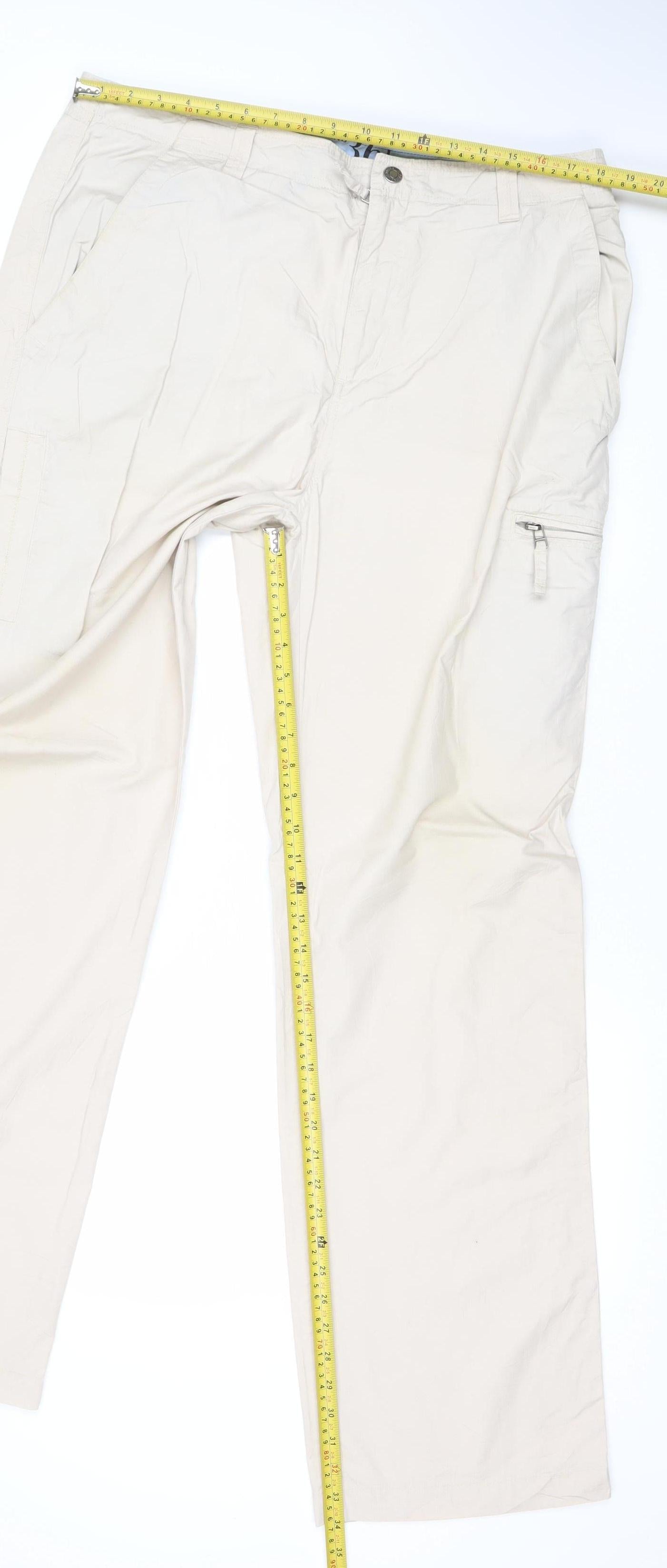 Debenhams Men's Beige Cargo Trousers Size 36L Cotton