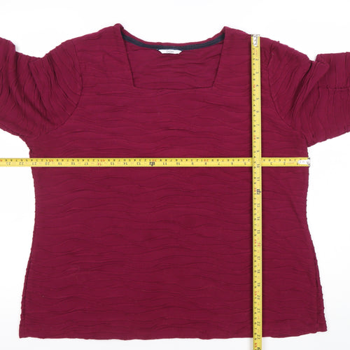 DASH Womens Red Size 20 Long Sleeve Square Neck Blouse