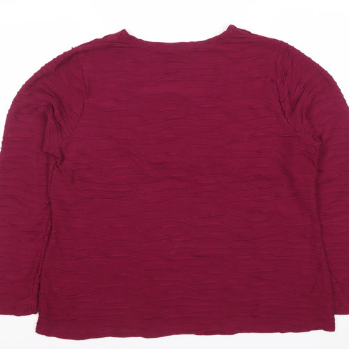 DASH Womens Red Size 20 Long Sleeve Square Neck Blouse