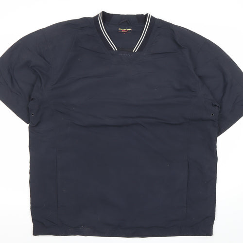 Dunlop Men’s Blue Polyester Golf T-Shirt L V-Neck Sportswear