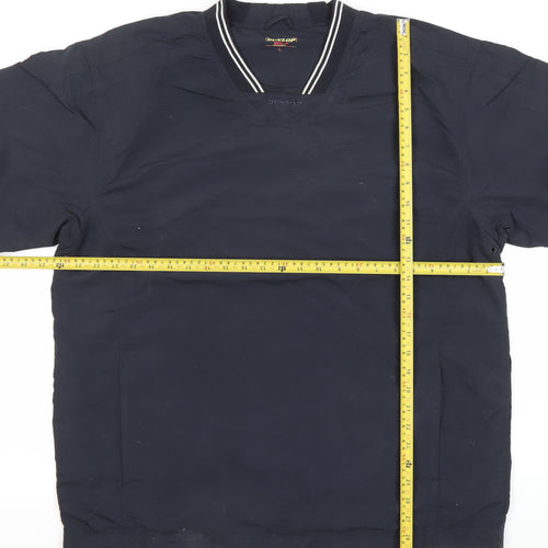 Dunlop Men’s Blue Polyester Golf T-Shirt L V-Neck Sportswear