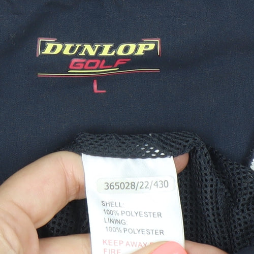 Dunlop Men’s Blue Polyester Golf T-Shirt L V-Neck Sportswear