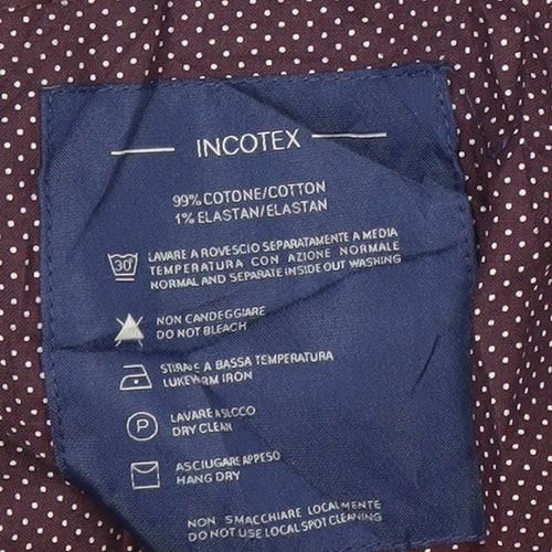 Incotex Men Blue 2XL Slim Fit Chino Trousers Cotton Blend