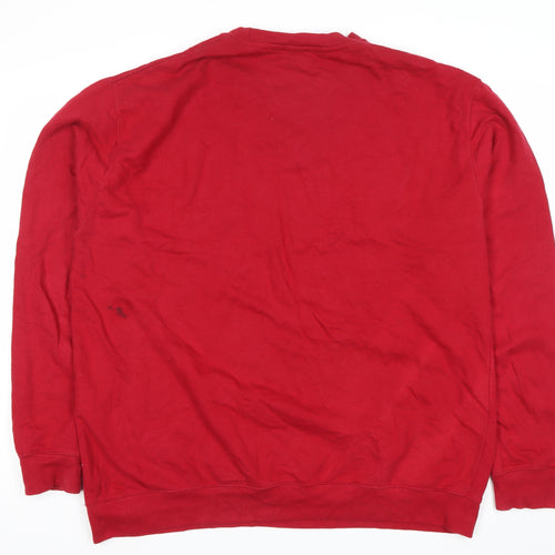 AWDis Men’s Red 2XL Christmas Pullover Sweatshirt Funny Graphic