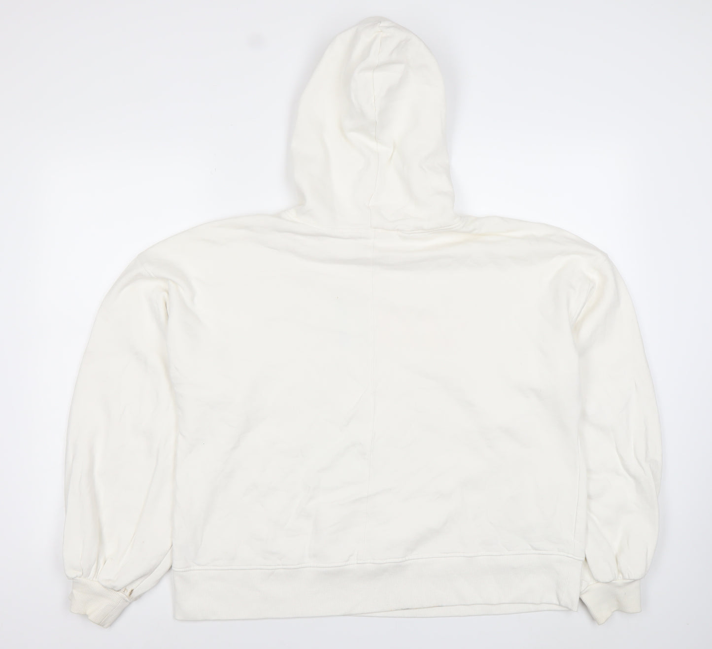 George Women’s White Pullover Hoodie L 'Smile' Graphic Cotton