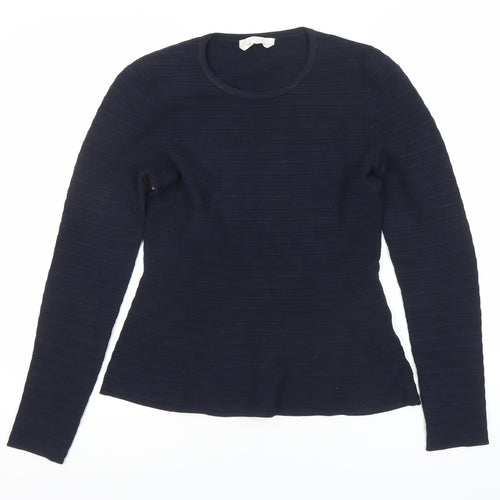 BOSS Womens Black Pullover Jumper M Slim Fit Round Neck Knit Top