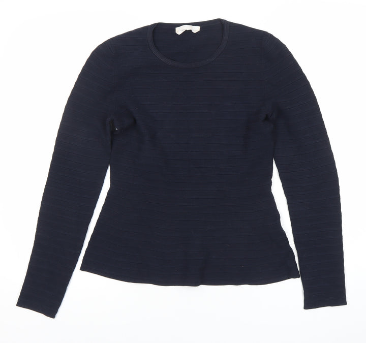 BOSS Womens Black Pullover Jumper M Slim Fit Round Neck Knit Top
