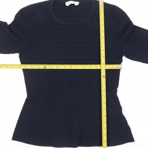BOSS Womens Black Pullover Jumper M Slim Fit Round Neck Knit Top