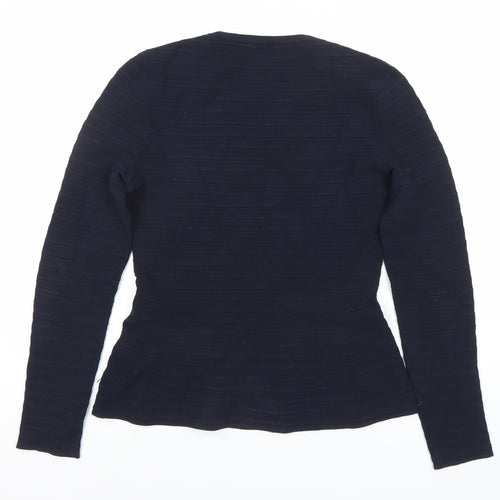 BOSS Womens Black Pullover Jumper M Slim Fit Round Neck Knit Top