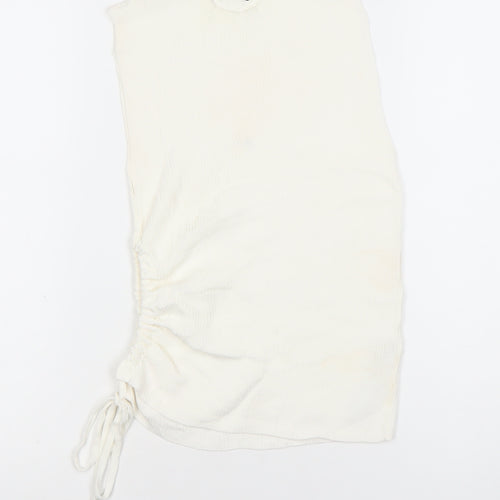 Zara Women’s Ivory Sleeveless Tank Top Size S Knit Slim Fit