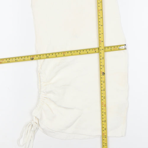 Zara Women’s Ivory Sleeveless Tank Top Size S Knit Slim Fit