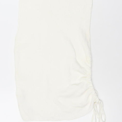 Zara Women’s Ivory Sleeveless Tank Top Size S Knit Slim Fit