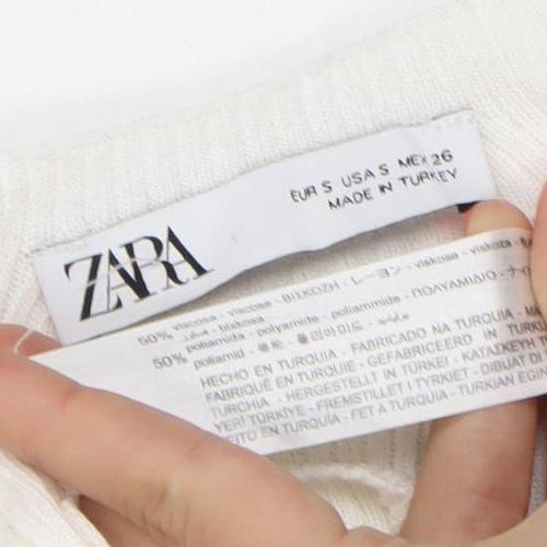 Zara Women’s Ivory Sleeveless Tank Top Size S Knit Slim Fit