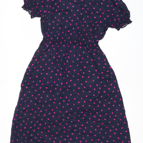 TU Women’s Blue Polka Dot A-Line Knee Length Dress Size 14