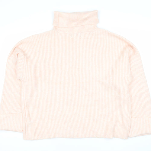 Marks and Spencer Women Pink Roll Neck Knit Jumper Size L