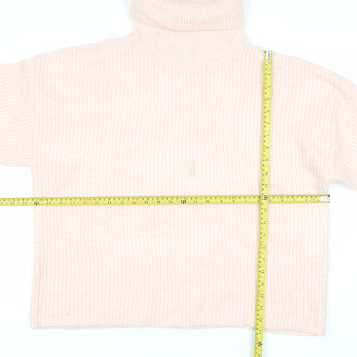 Marks and Spencer Women Pink Roll Neck Knit Jumper Size L