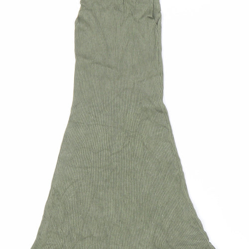 Pull&Bear Women’s Green Midi Tank Dress Size S Viscose Blend