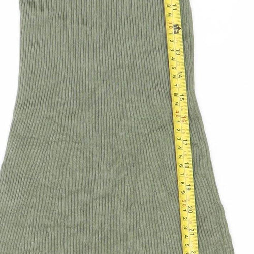 Pull&Bear Women’s Green Midi Tank Dress Size S Viscose Blend