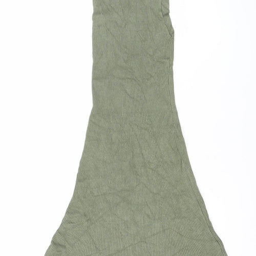 Pull&Bear Women’s Green Midi Tank Dress Size S Viscose Blend