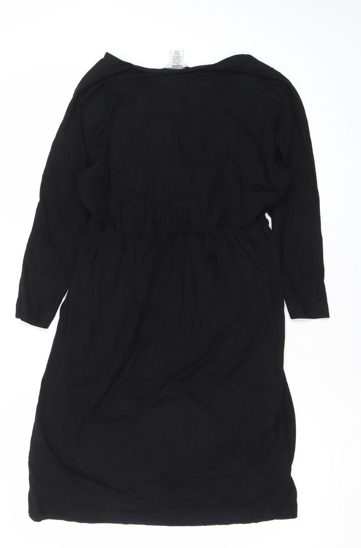 Mamas & Papas Women’s Black Size 14 Shift Dress Long Sleeve Knee Length